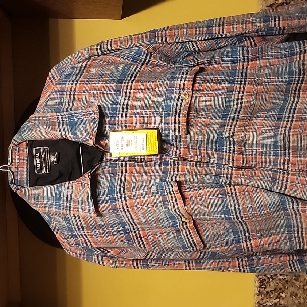 National Outfitters mens flannel zip up shirt 100% cotton